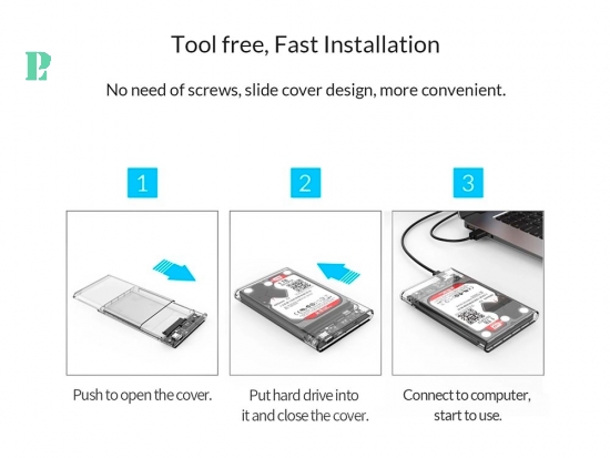 Box ổ cứng 2.5-inch 5Gbps Orico Transparent 2139U3-CR